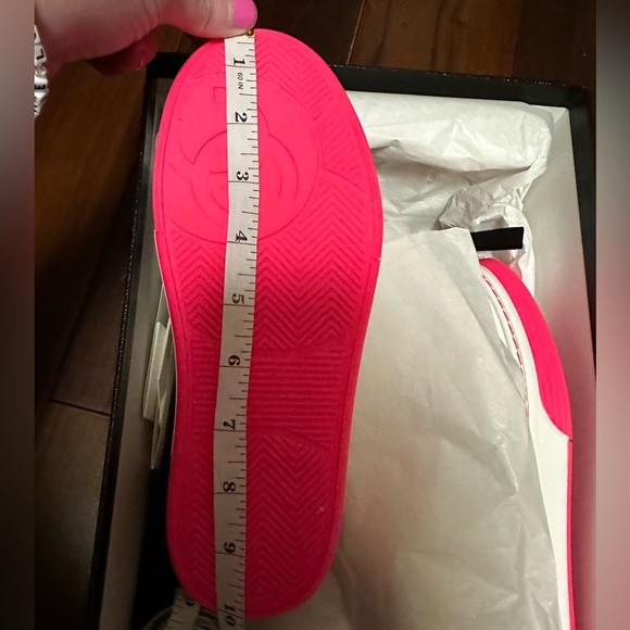 Authentic New With Tags Chanel Neon Fuchsia & White Sneakers - Picture 9 of 9